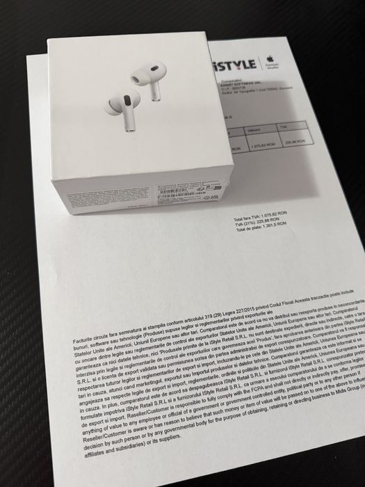 AirPods Pro 2 sigilate cu factura serie valabila