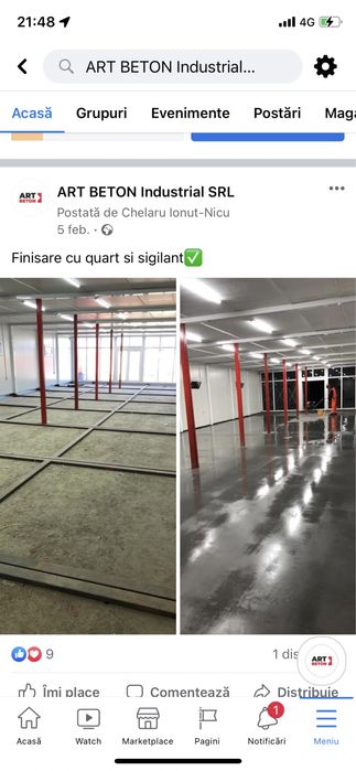 Turnari beton finisat mecanic elicopterizat