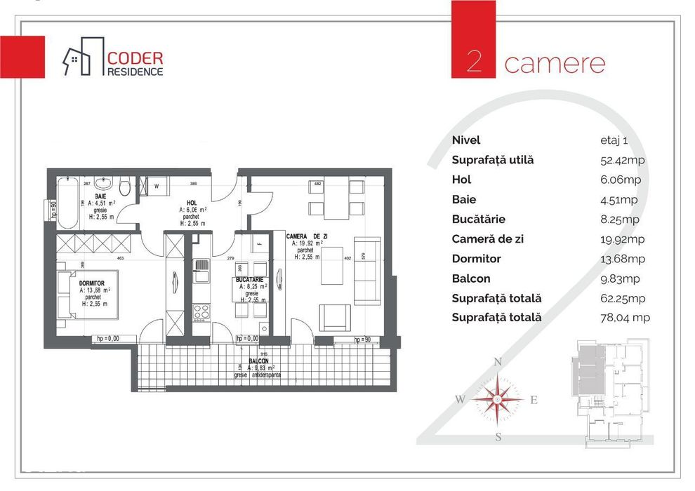 Apartament 2 camere terasa 10 m2 Coder Residence 3