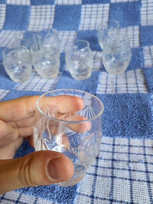 Хрустальные стопки рюмки СССР, 8 шт. (для дачи / быта)