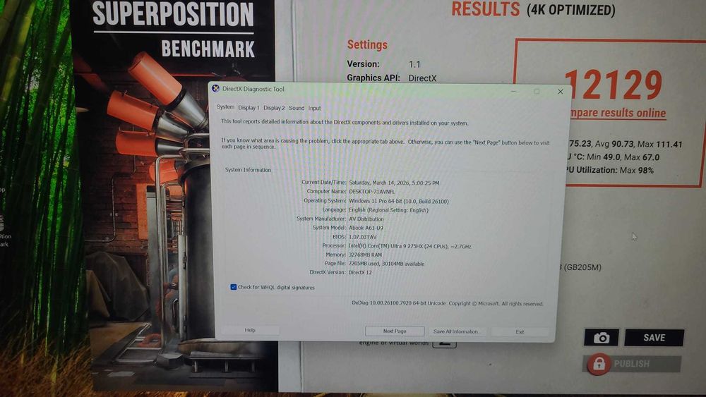 Laptop Gaming Ultra 9 275hx , rtx 5070ti de 12 gb ddr7 , 2k -240hz