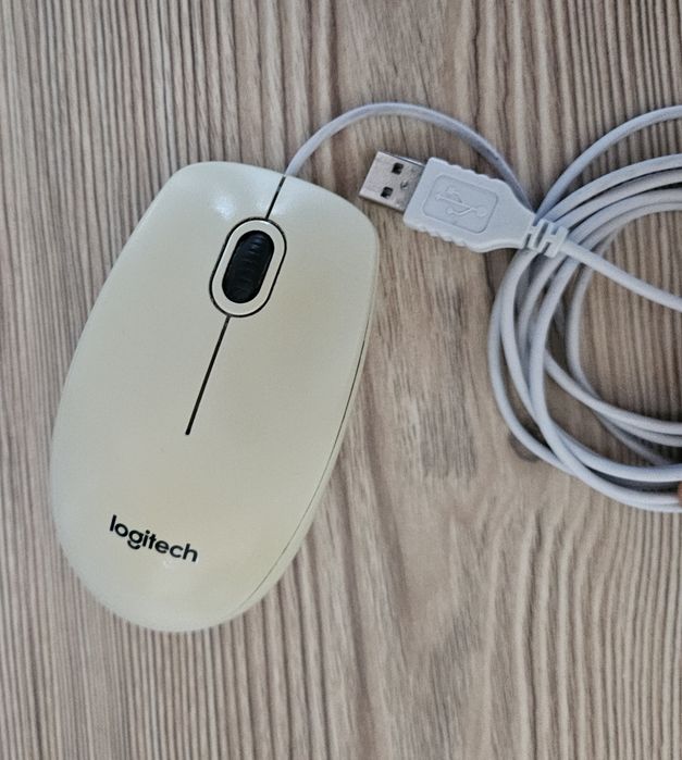Мишка Logitech B100, Бяла