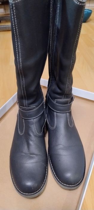 Cizme de piele gri Melania mărime 38