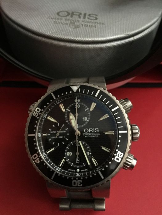 Швейцарский титановый хронограф Oris!