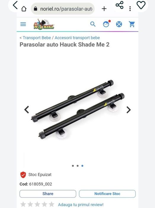 Vand parasolare auto Hauck Shade Me + bonus baby on board + husa scaun