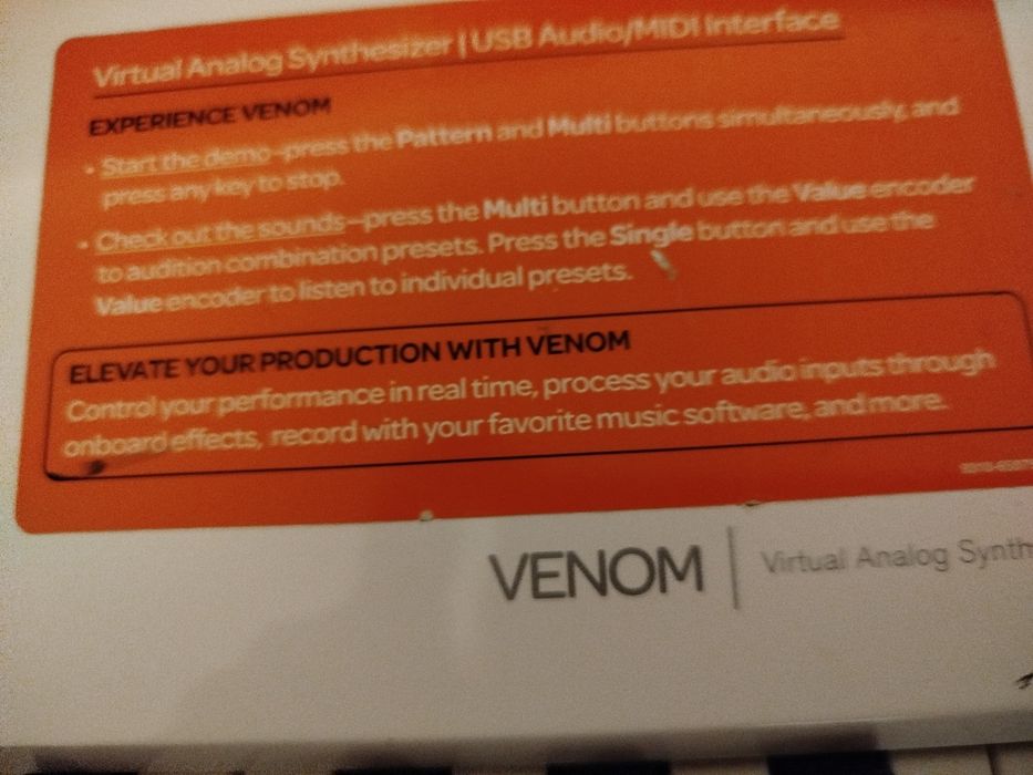 M- audio venom virtual analog synth