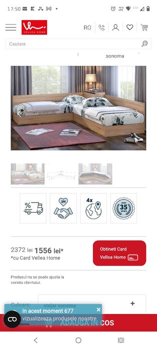 Paturi pe colt plus noptiera