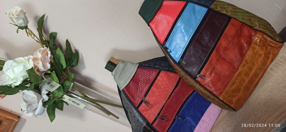 Елегантни дамски чанта-раници от естествена кожа!Различни цветове!