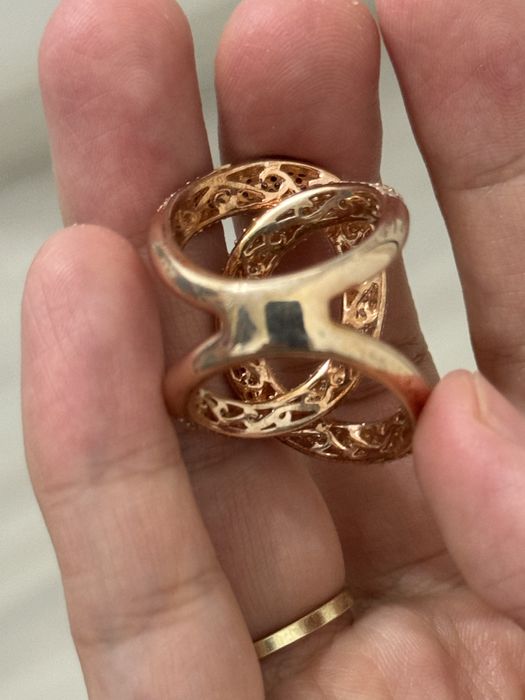 Кольцо серебряное с позолотой