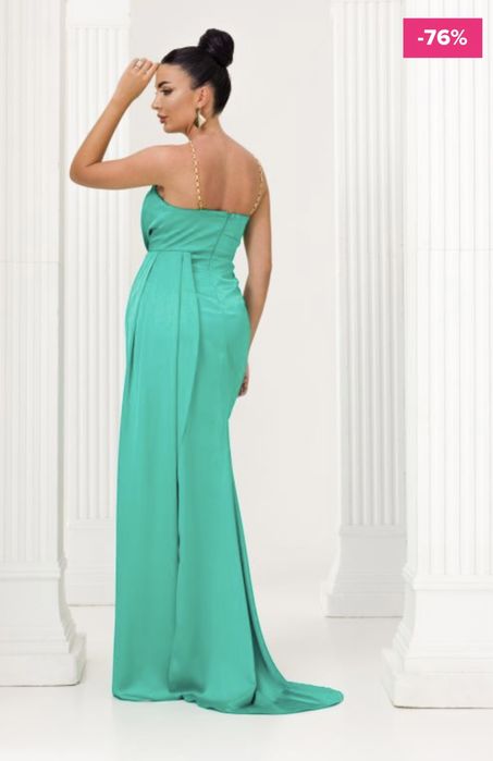 Rochie lunga bogas turcoaz