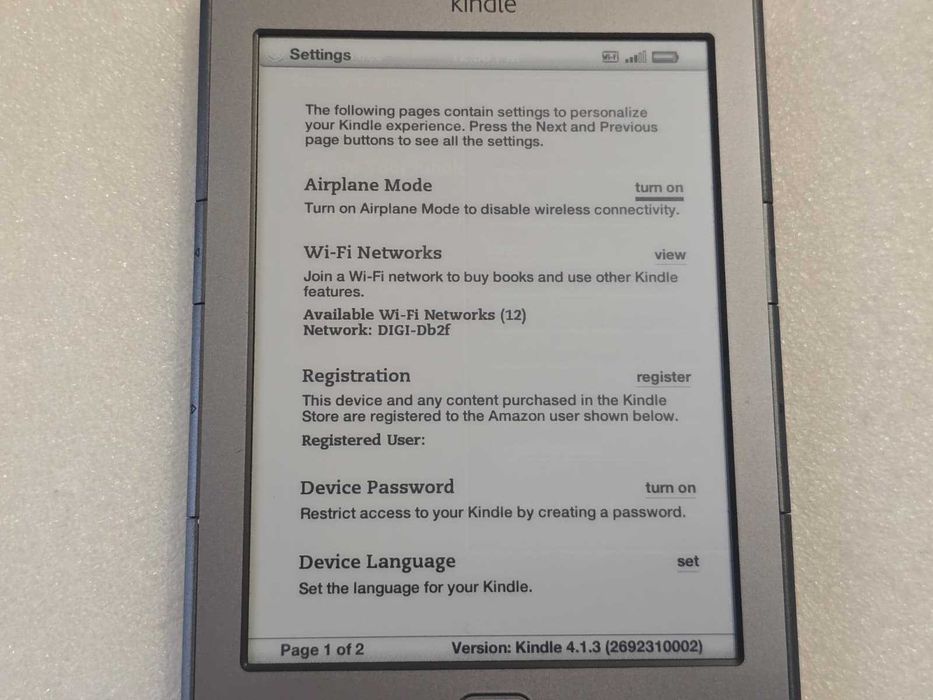 Ebook Reader Amazon Kindle 4 (Model D01100), Ecran E-Ink 6 inch, Wi-Fi, 2GB, Graphite
