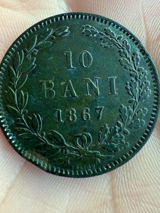 10 bani 1867 Heaton Moneda romaneasca veche 1867