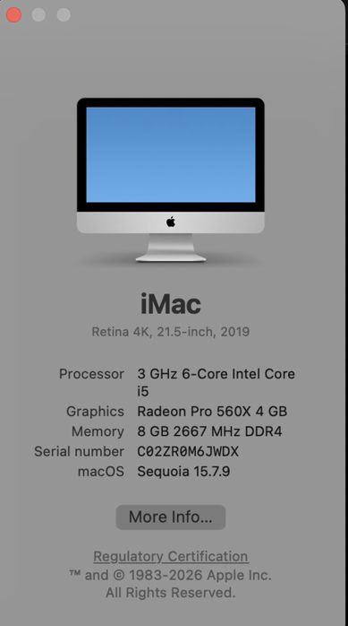 iMac / i5 2019 / 21.5 inch / Retina 4K / Full pack