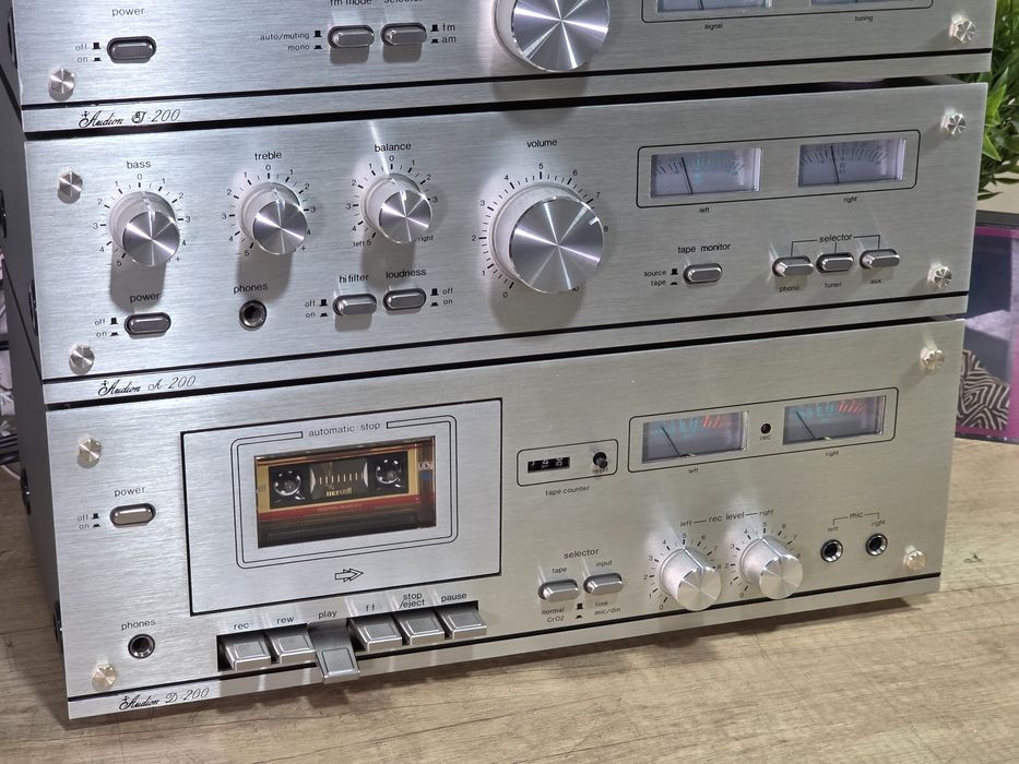 Linie audio AUDION, deck D-200, tuner T-200, amplificator A-200,retro