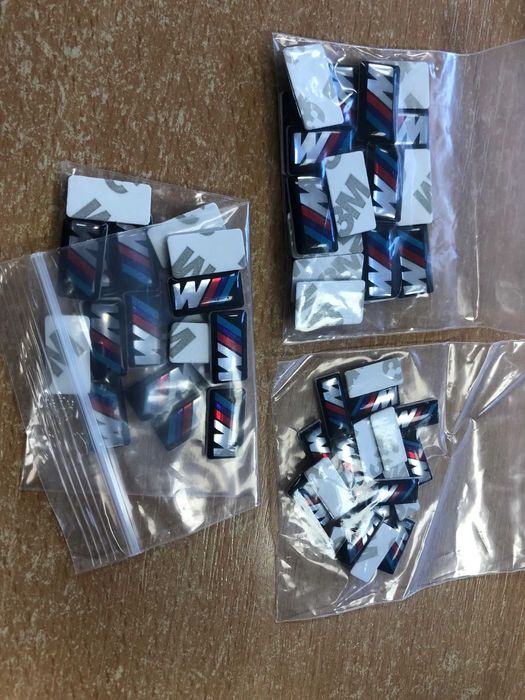 Emblema M Logo, Sticker M Power silicon, volan, jante,  3 dimensiuni