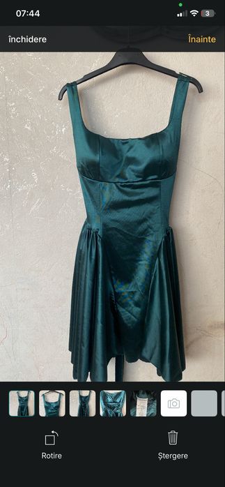 Rochie verde satin marimea S