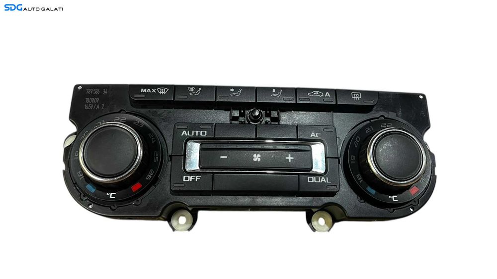 Panou Modul Unitate Comanda AC Aer Conditionat Clima Climatronic Dublu Dual Zone Skoda Superb 2 2008 - 2015 Cod 3T0907044AK [LC0655]