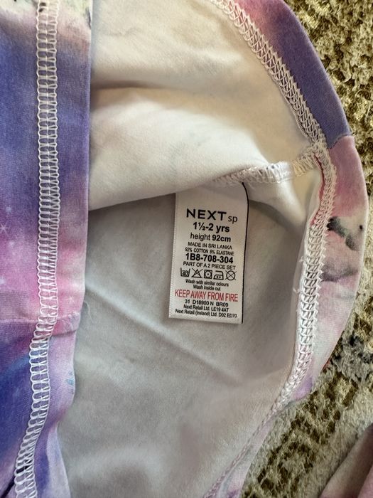 Set 2 piese vara Next, tricou si sort cu unicorni, 92 cm