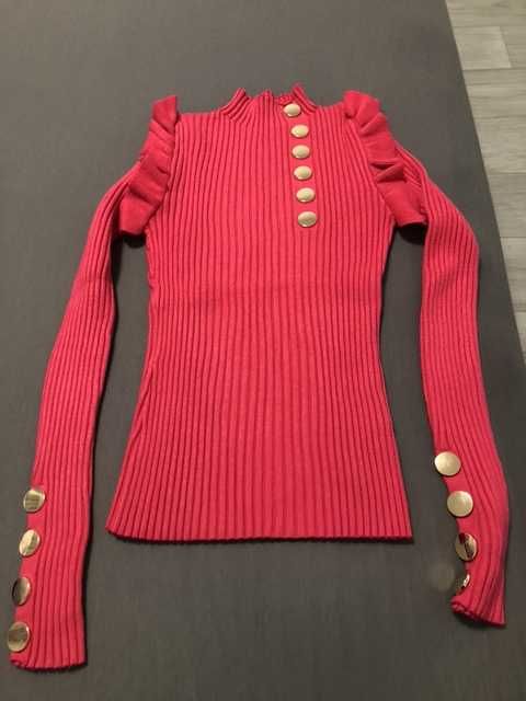 Цикламено полуполо със златисти копчета - ново