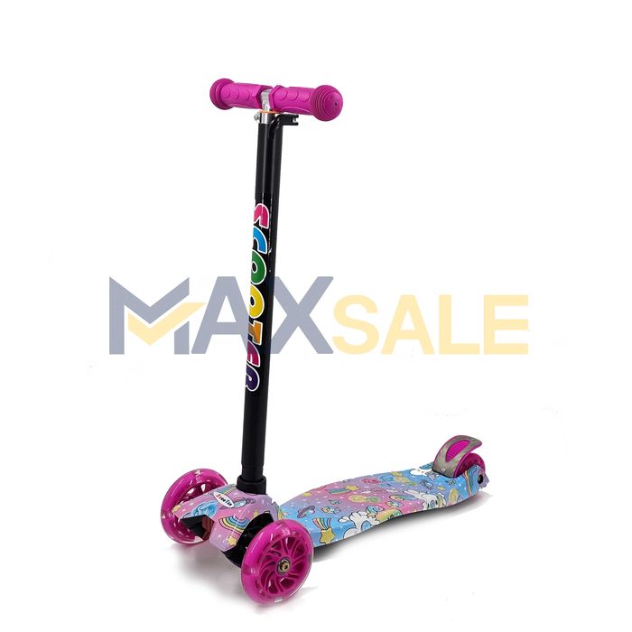 Детска тротинетка с 3 светещи колела Еднорози скутер колело триколка