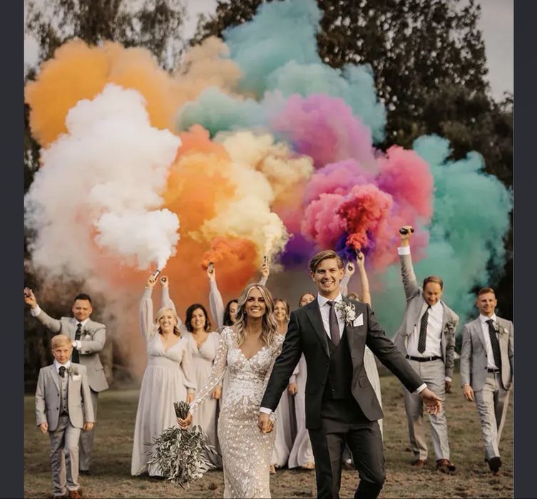 Artificii gender reveal, artificii cer, artificii colorate de zi, cabina foto, fum greu,