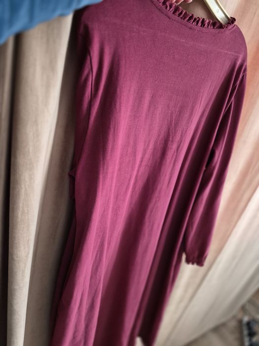 Платье, хлопок, бордо