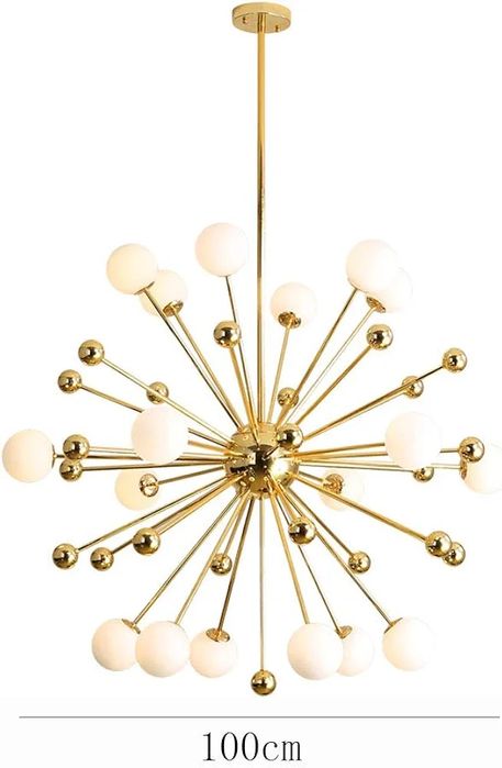 Полилей Sputnik 18 светещи сфери Ф 100 см Модерен златист метален