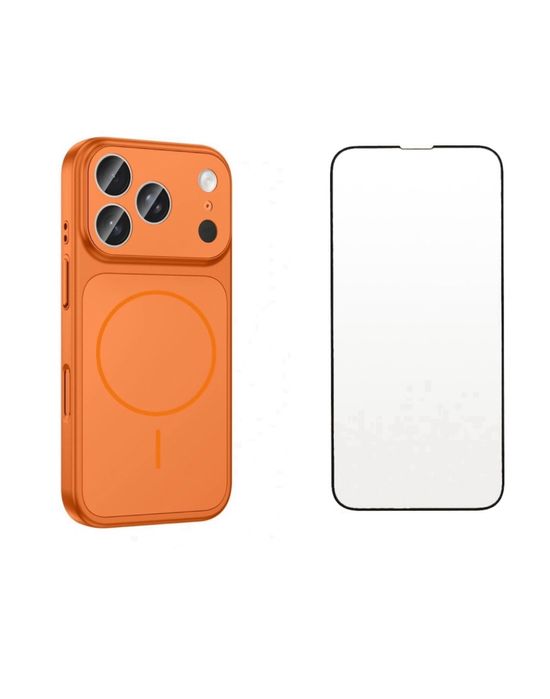 Husa Magsafe Glass Seria 17 + Folie Sticla Iphone 15/15 PRO/15 PRO MAX