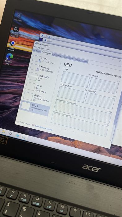 Laptop Acer i5 gen 6 cu ssd 256gb 8gb ram ddr4 nvidia 2gb
