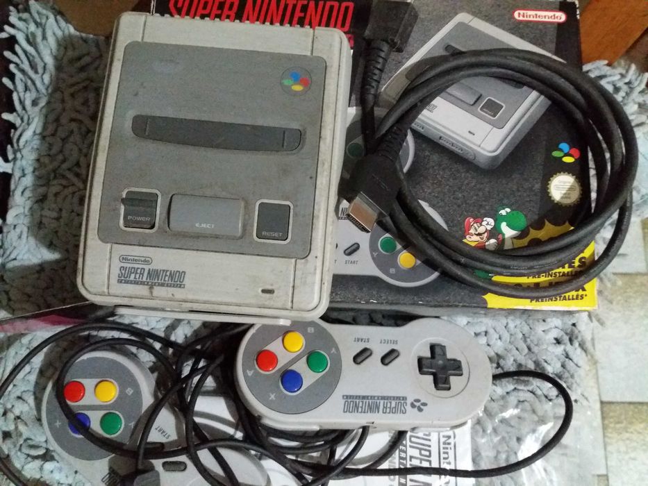 Consola joc Supernintendo cu 21 de jocuri preinstalate, 2 controlerele merge pe HDMI alimentare prin USB. Super Mario Kart Street Fighter 2 Turbo