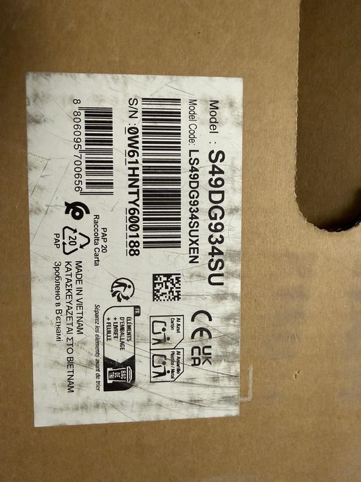 Monitor de gaming Samsung Odyssey OLED G9 G93SD LS49DG934SUXEN de 49 d