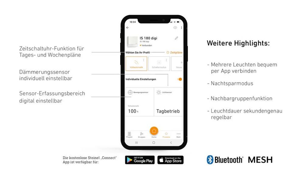 Smart Лампа с Детектор за движение с Bluethoot