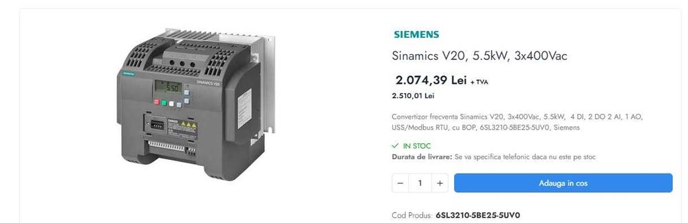 Convertizor de frecventa trifazat Siemens 5.5kw Deva • OLX.ro