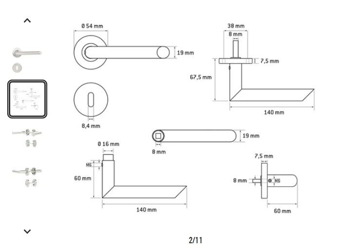 Set 4 manere usa interior otel inoxidabil