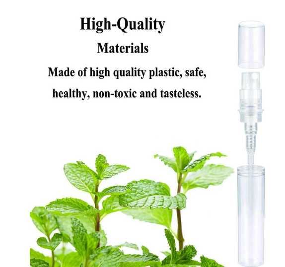 20 броя 2 ml. пластмасова спрей бутилка за парфюм с пулверизатор