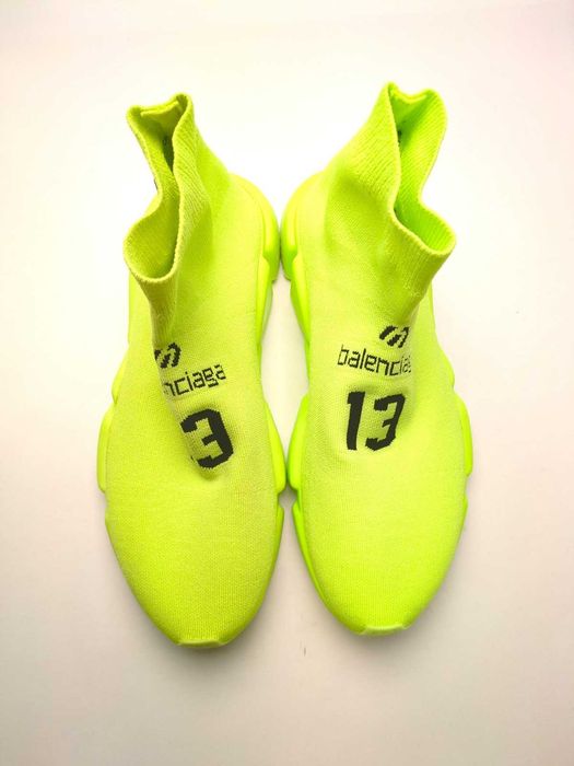 BALENCIAGA Speed Soccer Sneakers Neon Yellow High Top маратонки тип чорап, номер 42, Made in Italy, оригинални!!!