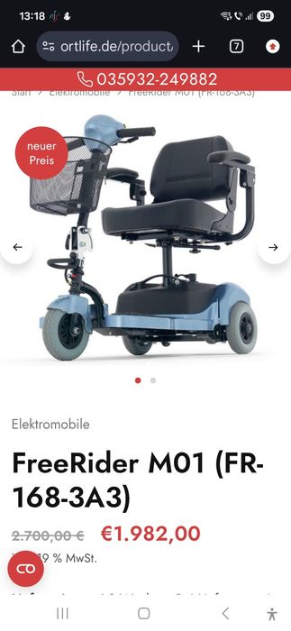 Triciclu varstnici dizabilitati handicap Komet Freerider