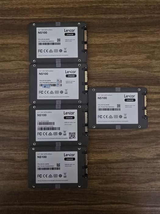 5шт. SSD SATA Lexar 256gb 100%