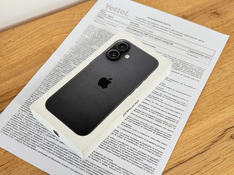 iPhone 16 36 месеца гаранция Yettel запечатан!!!
