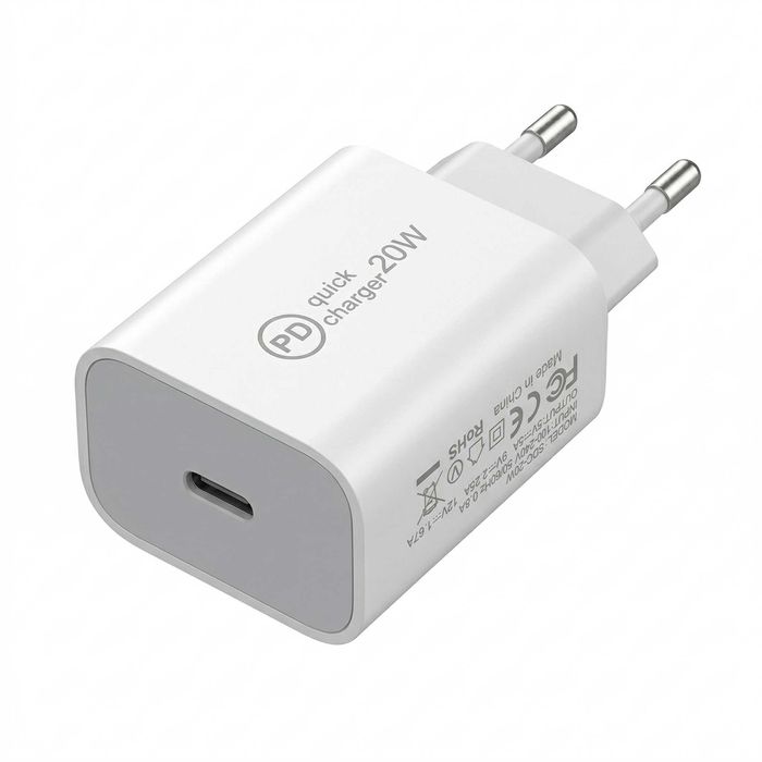 Incarcator Retea Wyred by Monga - Power 20C, USB-C Power Delivery 20W, Alb, Sigilat, Business