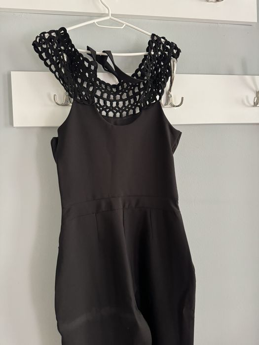 Гащеризон черен дълъг с мрежест мотив