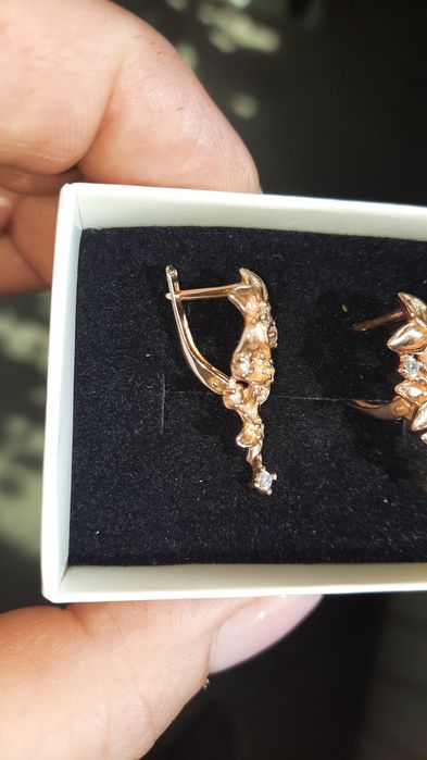 Серьги,серебро в позолоте