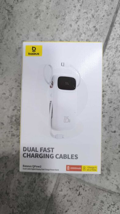 Baterie Externa Baseus QPow2 20000mAh 22.5W Cabluri Type-C & Lightning Alb sau Negru Sigilata