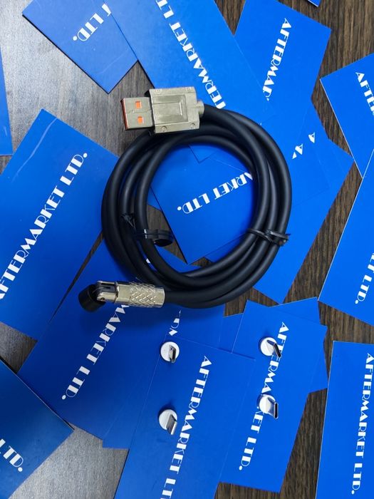 120W 6A Magnetic Fast Charge USB-C Lightning Micro Cable Black