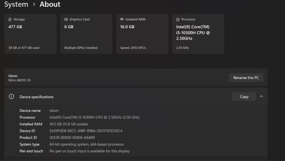 Acer Nitro 5