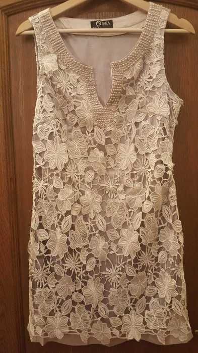 Rochii seara M calitate excepțională catifea neagra/dantela bej