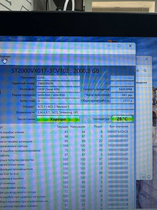 Жесткий диск HDD для компьютера Seagate Skyhawk 2Tb