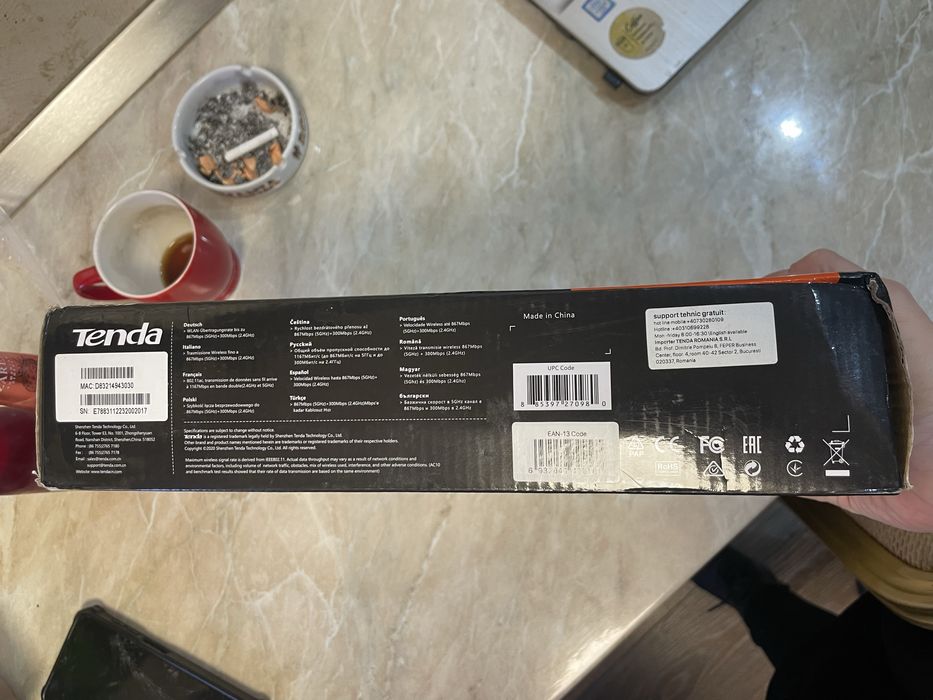 Router wireless Tenda AC1200, model Ac10, 4 antene