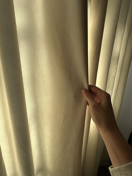 Set Draperii bej semiopac, două bucăți