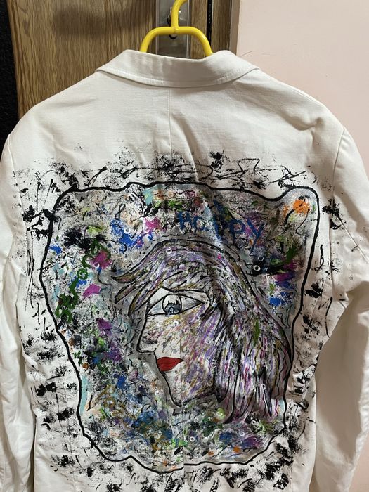 Jachetă denim pictată manual – unicat – handmade